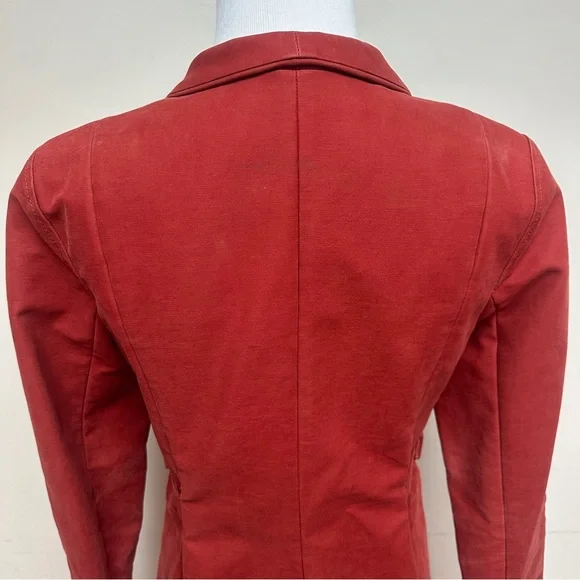 See by Chloé Coat Cotton Belted Rust Red Size 2 - Picture 8 of 17